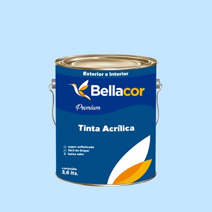 Tinta Acrílica Acetinado Premium A80 Azul Celeste 3,2L Bellacor