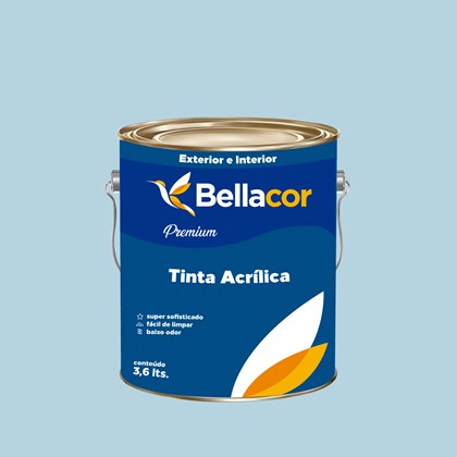 Tinta Acrílica Acetinado Premium A83 Azul Claro 3,2L Bellacor
