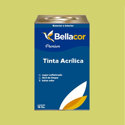 Tinta Acrílica Acetinado Premium B09 Verde Lima 16L Bellacor