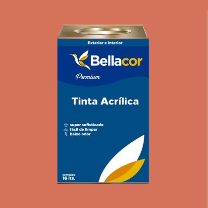 Tinta Acrílica Acetinado Premium B18 Acerola 16L Bellacor