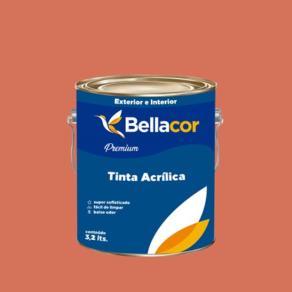 Tinta Acrílica Acetinado Premium B18 Acerola 3,2L Bellacor