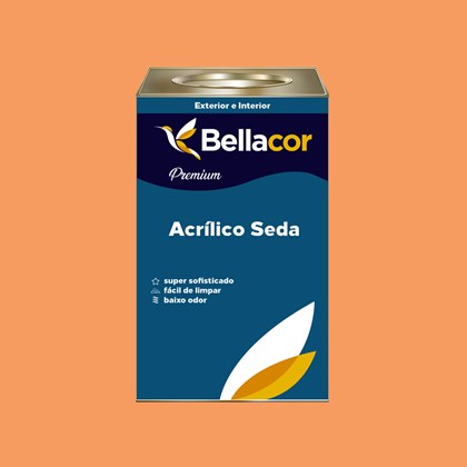 Tinta Acrílica Acetinado Premium B30 Laranja Claro 16L Bellacor