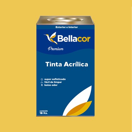 Tinta Acrílica Acetinado Premium B65 Mostarda Americana 16L Bellacor