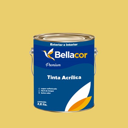 Tinta Acrílica Acetinado Premium B78 Deserto 3,2L Bellacor