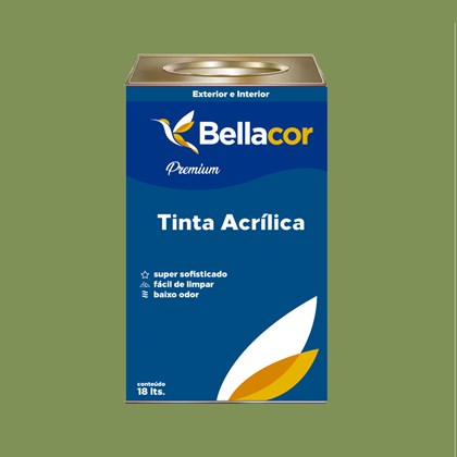 Tinta Acrílica Acetinado Premium C20 Verde Pasto 16L Bellacor