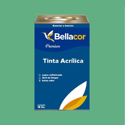 Tinta Acrílica Acetinado Premium C45 Esmeralda 16L Bellacor