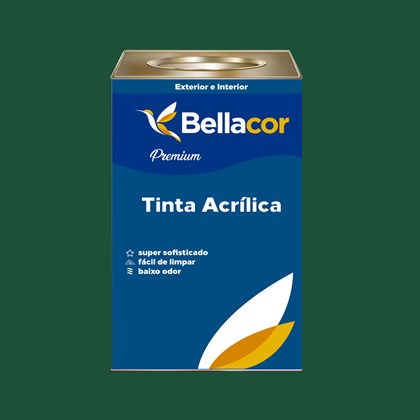 Tinta Acrílica Acetinado Premium C68 Verde Floresta 16L  Bellacor