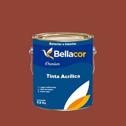 Tinta Acrílica Acetinado Premium C73 Chocolate com Pimenta 3,2L Bellacor