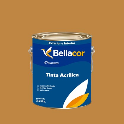 Tinta Acrílica Acetinado Premium C88 Caramelo 3,2L Bellacor