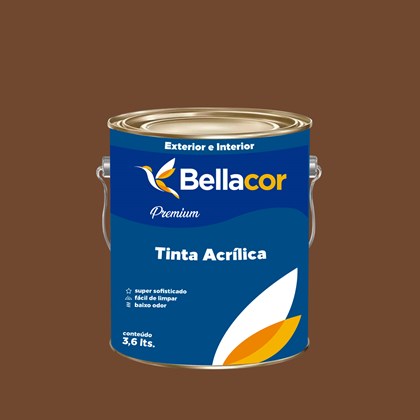 Tinta Acrílica Acetinado Premium C98 Cacau 3,2L Bellacor