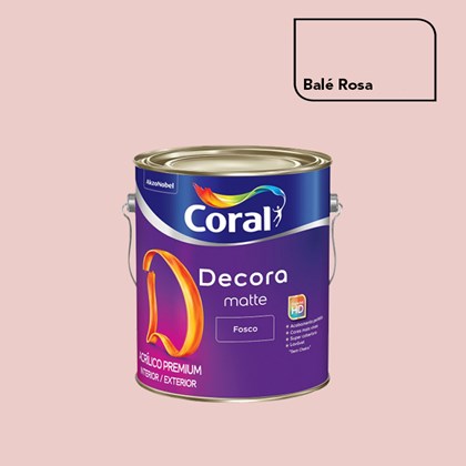 Tinta Acrílica Fosca Decora Matte Balé Rosa 3,2L Coral