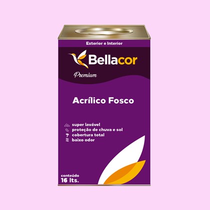 Tinta Acrílica Fosca Premium A04 Rosa Frio 16L Bellacor