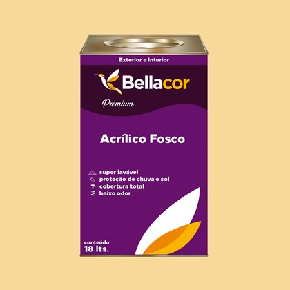 Tinta Acrílica Fosca Premium A30 Amarelo 16L Bellacor