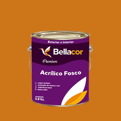 Tinta Acrílica Fosca Premium B41 Dourado 3,2L Bellacor