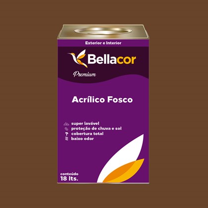 Tinta Acrílica Fosca Premium C109 Chocolate Amargo 16L Bellacor
