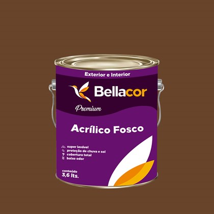 Tinta Acrílica Fosca Premium C109 Chocolate Amargo 3,2L Bellacor