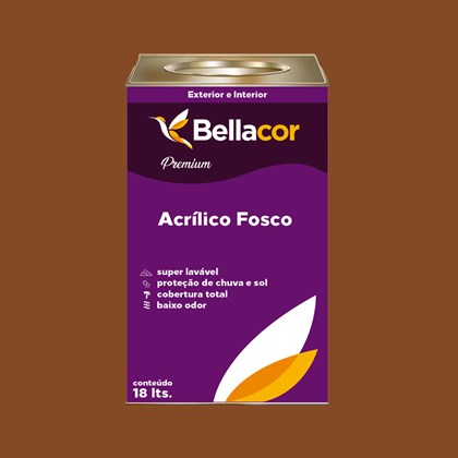 Tinta Acrílica Fosca Premium C110 Marrom Bombom 16L Bellacor