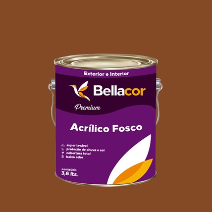 Tinta Acrílica Fosca Premium C110 Marrom Bombom 3,2L Bellacor
