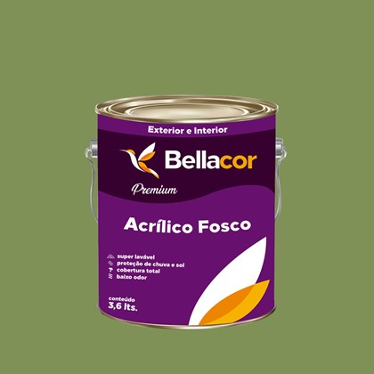 Tinta Acrílica Fosca Premium C20 Verde Pasto 3,2L Bellacor