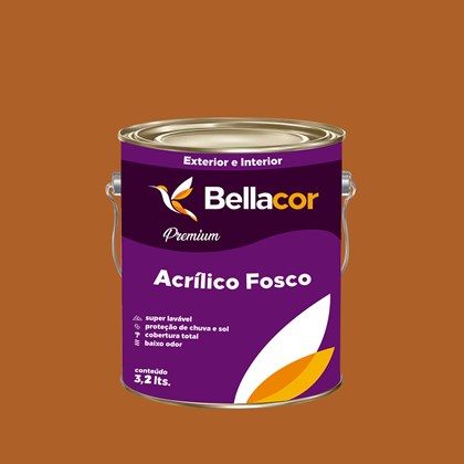 Tinta Acrílica Fosca Premium C40 Marrom Terra 3,2L Bellacor