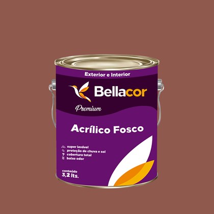 Tinta Acrílica Fosca Premium C74 Marrom Claro 3,2L Bellacor