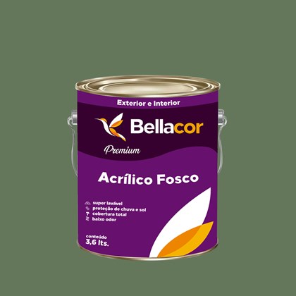 Tinta Acrílica Fosca Premium C81 Verde Hortelã 3,2L Bellacor