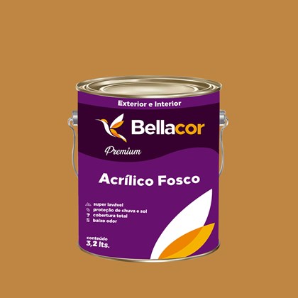 Tinta Acrílica Fosca Premium C88 Caramelo 3,2L Bellacor