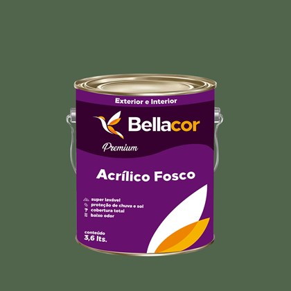 Tinta Acrílica Fosca Premium C92 Verde Folha 3,2L Bellacor