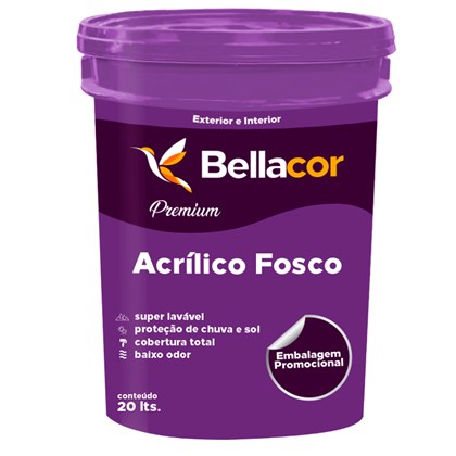 Tinta Acrílica Fosco Branco Premium 20L - Bellacor