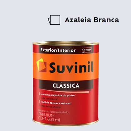 Tinta Acrílica Premium Fosco Aveludado Clássica Azaleia Branca 800ml Suvinil
