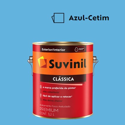Tinta Acrílica Premium Fosco Aveludado Clássica Azul-Cetim 3,2L Suvinil