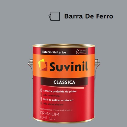 Tinta Acrílica Premium Fosco Aveludado Clássica Barra de Ferro 3,2L Suvinil