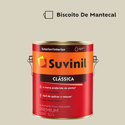 Tinta Acrílica Premium Fosco Aveludado Clássica Biscoito De Mantecal 3,2L Suvinil