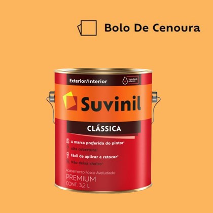 Tinta Acrílica Premium Fosco Aveludado Clássica Bolo de Cenoura 3,2L Suvinil