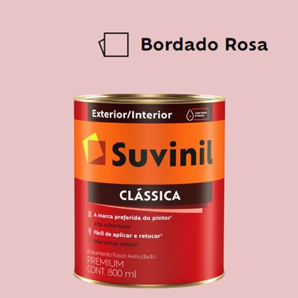 Tinta Acrílica Premium Fosco Aveludado Clássica Bordado Rosa 800ml Suvinil