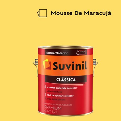Tinta Acrílica Premium Fosco Aveludado Clássica Mousse de Maracujá 3,2L Suvinil