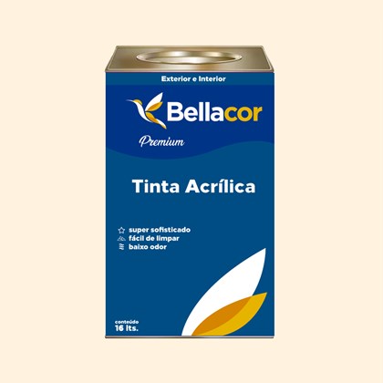 Tinta Acrílica Semi-Brilho Premium A22 Creme Branco 16L Bellacor