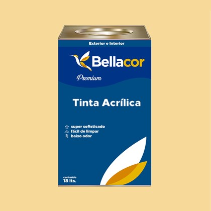 Tinta Acrílica Semi-Brilho Premium A30 Amarelo 16L Bellacor