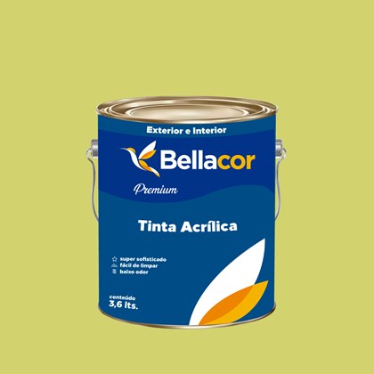 Tinta Acrílica Semi-Brilho Premium B09 Verde Lima 3,2L Bellacor