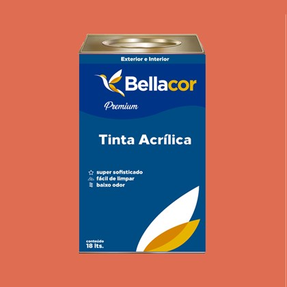Tinta Acrílica Semi-Brilho Premium B17 Vermelho Fogueira 16L Bellacor