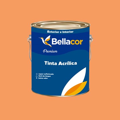Tinta Acrílica Semi-Brilho Premium B30 Laranja Claro 3,2L Bellacor