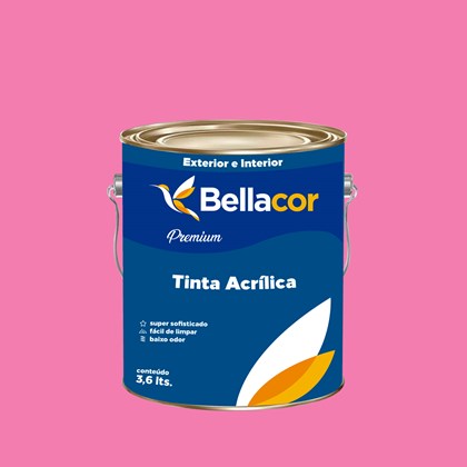 Tinta Acrílica Semi-Brilho Premium B50 Rosa Flory 3,2L Bellacor