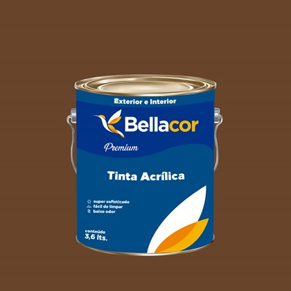 Tinta Acrílica Semi-Brilho Premium C109 Chocolate Amargo 3,2L Bellacor