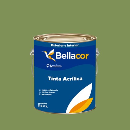 Tinta Acrílica Semi-Brilho Premium C20 Verde Pasto 3,2L Bellacor