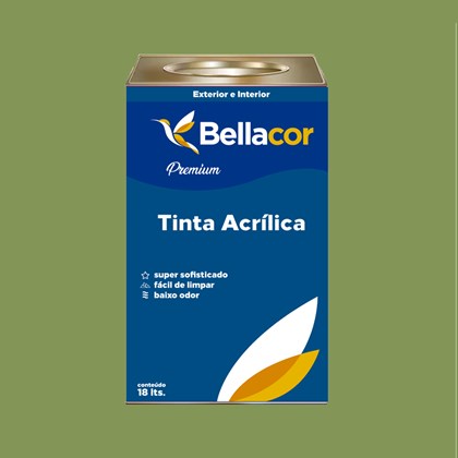 Tinta Acrílica Semi-Brilho Premium C21 Verde 16L Bellacor