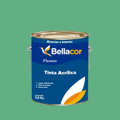 Tinta Acrílica Semi-Brilho Premium C45 Esmeralda 3,2L Bellacor