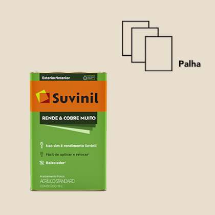 Tinta Suvinil Acrilica Fosca Rende E Cobre Muito Palha 18l Bela Tintas